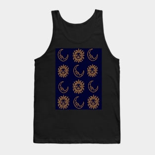 Sun and moon pattern print Tank Top